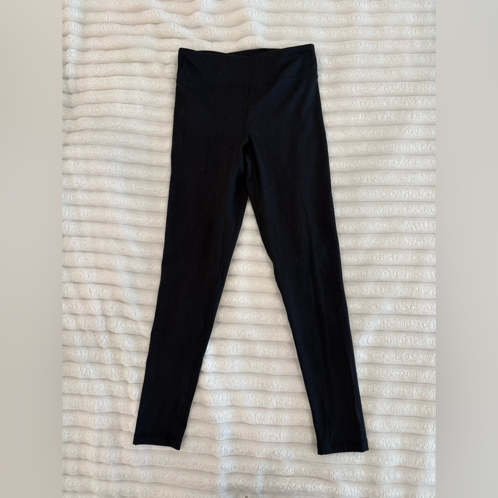 90 Degree By Reflex Girls Black Performance Leggings with Logo Waistband
